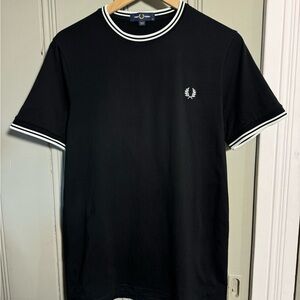 Men’s Fred Perry Twin Tipped Short Sleeve Tee (Black/Medium)